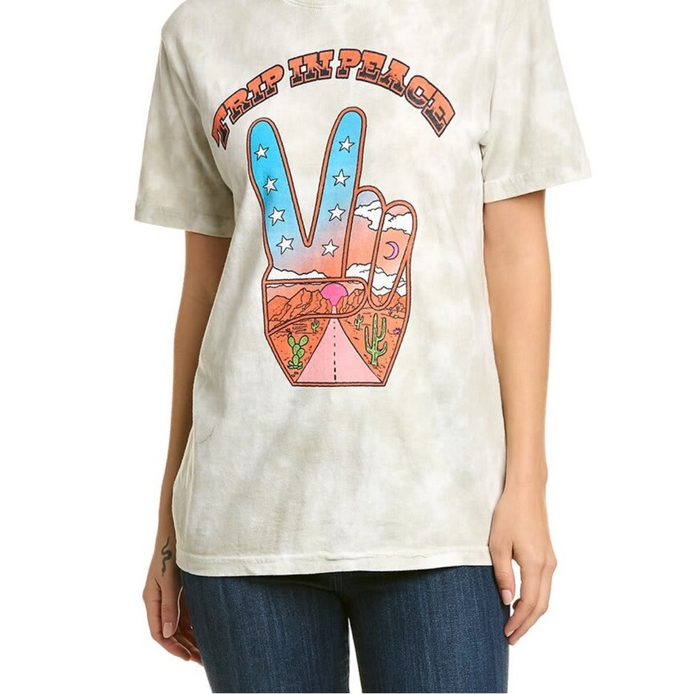 Junk Food Clothing Logo Trip In Peace Vintage Flea Market Graphic Tee